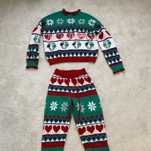 Ugly Christmas sweater and pant set